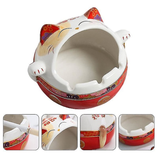 1pc Xmas Ashtray Cigarette Butt Container Cigar Ash Tray Desktop Ornaments (red)