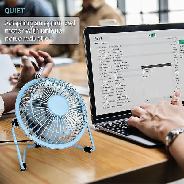 Mini Quiet Fan With Metal Construction & Strong Airflow & 360adjustable Tilt Angle(blue)