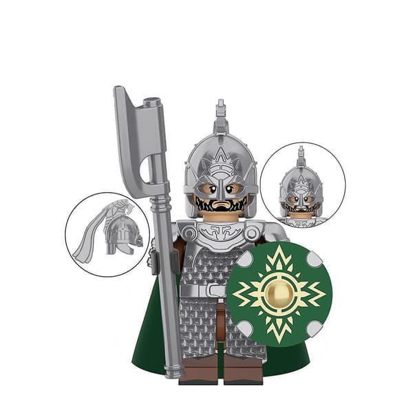 Medieval Rohan Knight Building Block Guard Archer Throwing Axe Hand Special Piece To Insert Building Block Toy Minifigure 8pcs