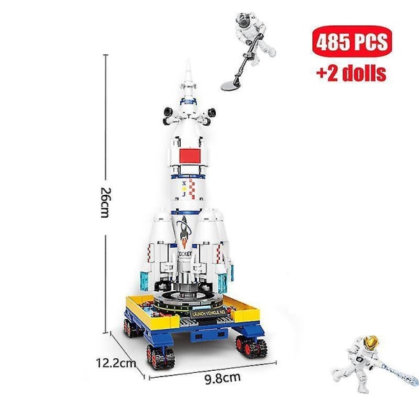 City Aerospace Rocket Launch Center Architecture Building Blocks Model Ideas Space Astronaut Figures Bricks Stem Toys For Kids485pcs No Box