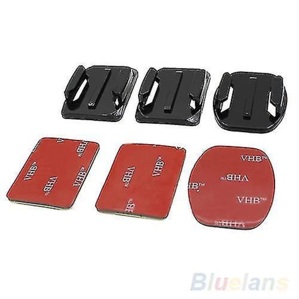 12pcs Flat Curved Adhesive Mount Camera Base For Sj4000 Gopro Hero 1/2/3/3+