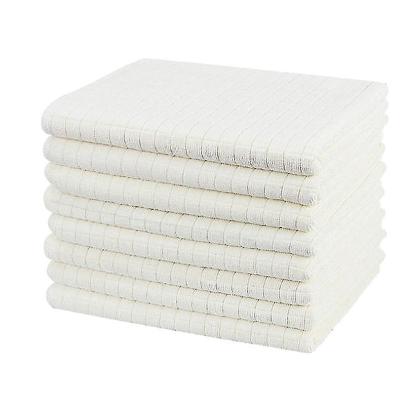 8 stk. Husholdningsgulv Glas Rengøringsklud, Mikrofiber Håndklæde white