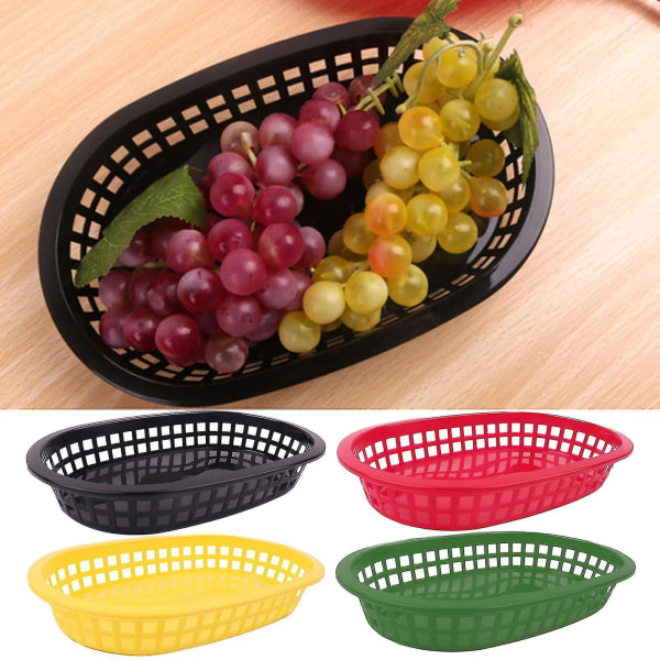 100 kpl / 50 kpl Ruokakori Soikea Muoto Astiasto Muoviset Ranskanperunat Pikaruokien Säilytyslautaset Ravintolaan Yellow 50 Pcs