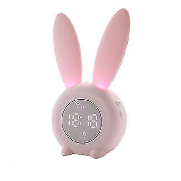 Magnetic Timed Night Light With Sound Sensor Alarm Clock Cute Rabbit Shape USB Charging(Blue)