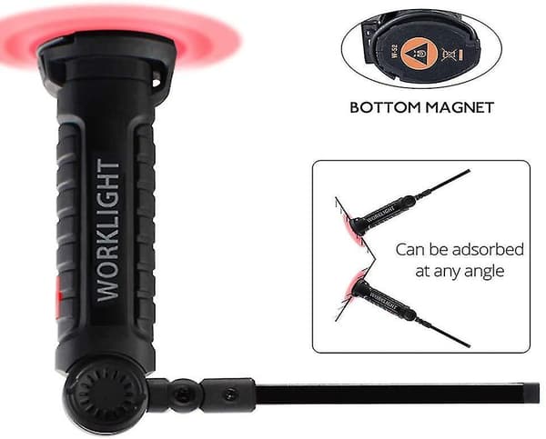 LED Arbeidslys Lommelykt COB Inspeksjonslys Oppladbar Campinglykt Med Magnetisk Base