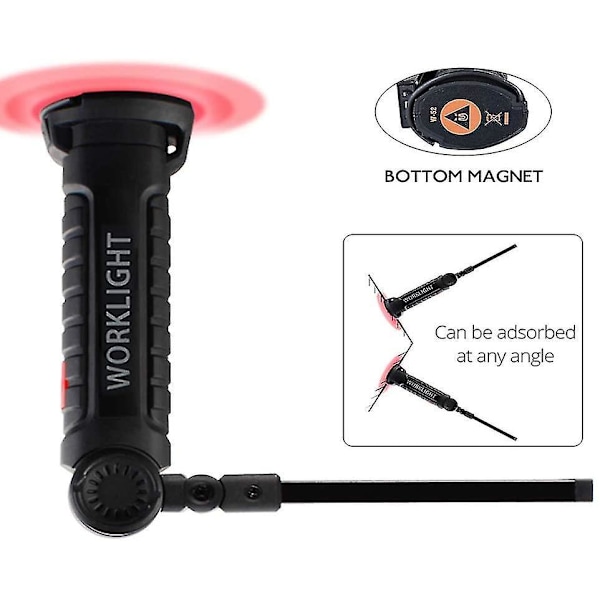Led Work Light Torch Cob Inspection Lights Rechargeable Camping Lamp With Magnetic Base