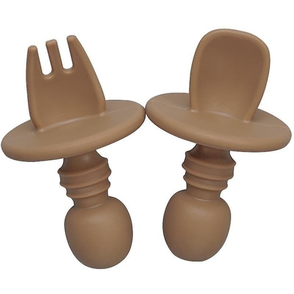 Baby Training Spoon And Fork Set Coffee
