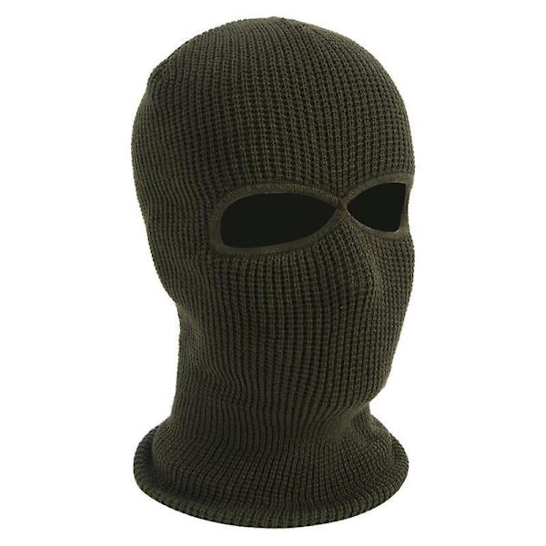 Adult's Balaclava Warm Two Hole Pullover Hat Wool Knitting Face Mask Navy