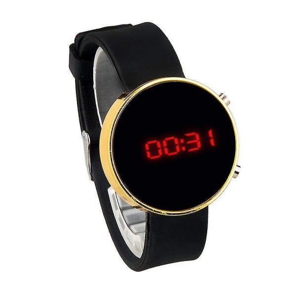 Women Digital Watches Led Display Watch Women Clock Digital Watchwanan) black gold