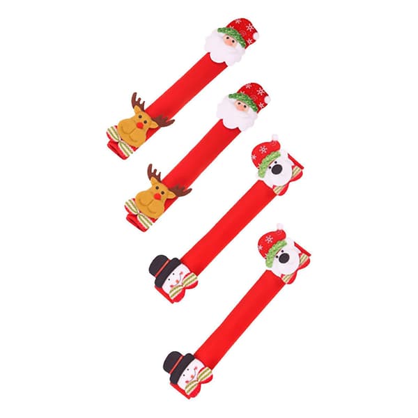 4pcs Christmas Refrigerator Door Handle Cover Kitchen Appliances Glove Protector C