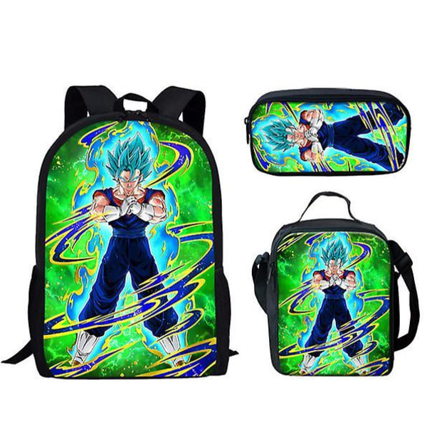 Dragon Ball -aiheinen alakoulun reppu 3-osainen setti, tietokonelaukku, olkalaukku, penaali