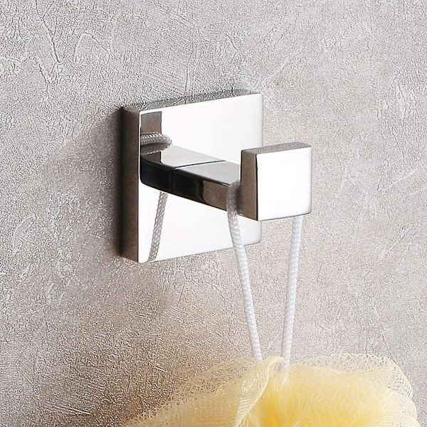 Bathroom Square Towel Hook High-end Matte Black Finish Coat Hat Hook Mirror light