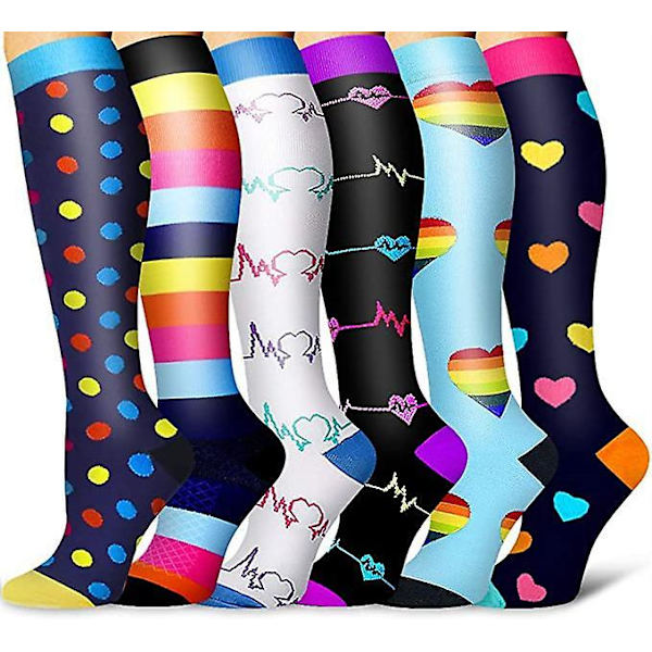 Compression Socks For Women & Men Circulation 6 Pairs For Athletic Running Cycling set3 S M