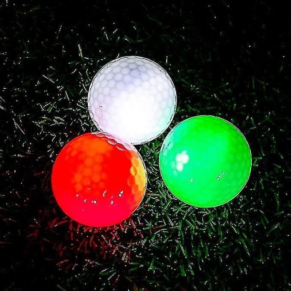 3 stk. Selvlysende Golfbolde Led Golfbolde Selvlysende I Mørke Golf