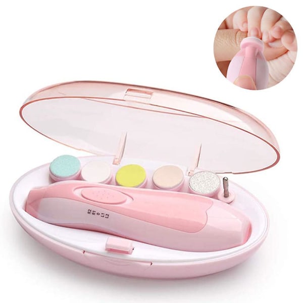 Electric Baby Nail Trimmer, Safe Baby Nail File For Newborn Pink