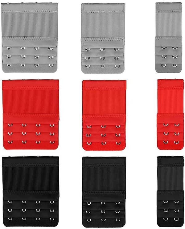 9 stk. BH-forlenger 2 kroker 3 kroker 4 kroker Nylon Elastisk BH-bånd Forlengelsesstropp