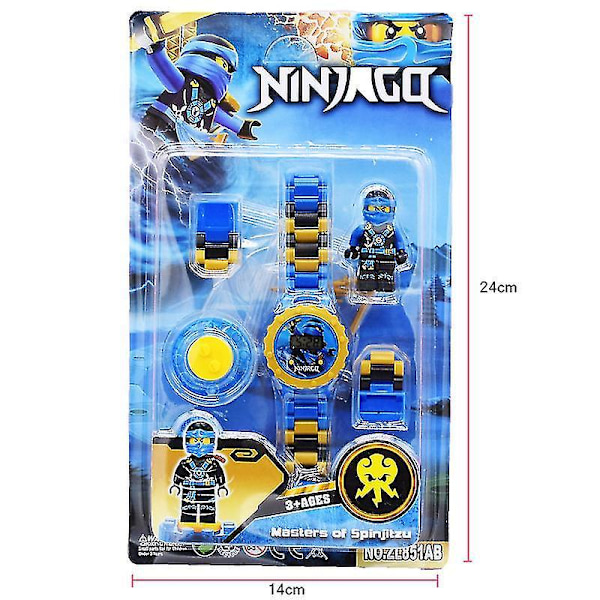 Lasten rakennettava kello ja kellot Muovikello linkkiketjulla ja minifiguurilla A