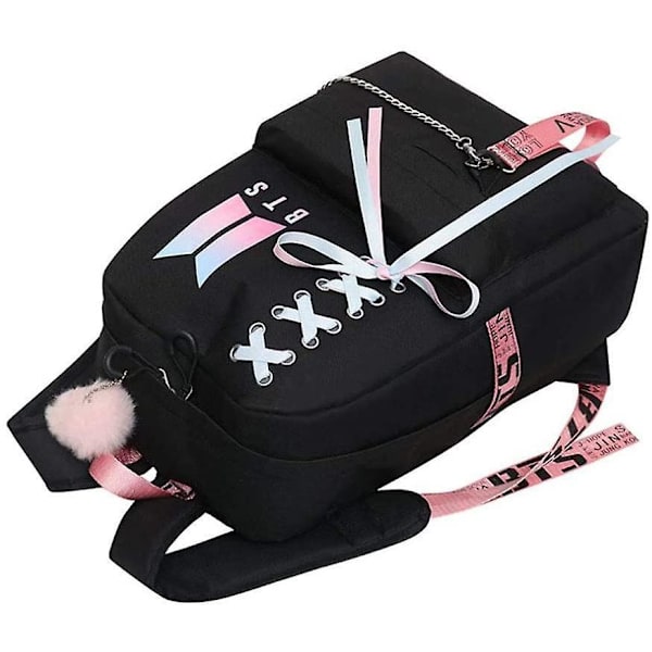 Middle School Student Backpack, B-t-s College Casual Bag Side Configuration Usb Interface And Headphone Jack. (black 2)