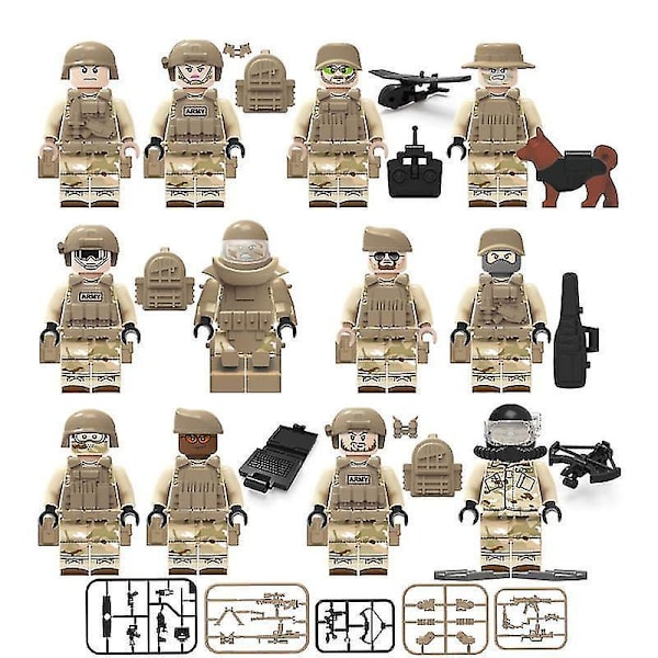 Seal 12 Minifigures With Weapons Building Blocks Toy