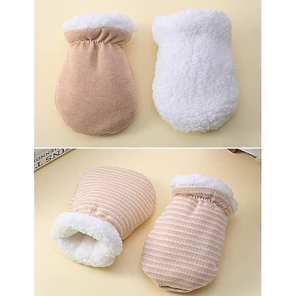 Anti-scratch Gloves   Warm Protective Gloves Thick Cotton Newborn Small Gloves style 3