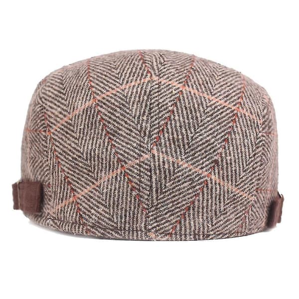 Baret Efterår Vinter Herringbone Flat Cap Uld Hat Mænd Kvinder