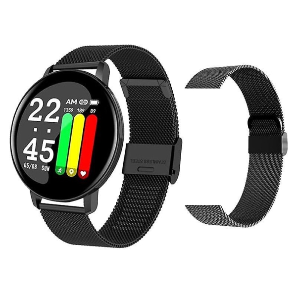 Waterproof Fitness Tracker Blood Pressure Monitor Clock / Smart Watch Black A