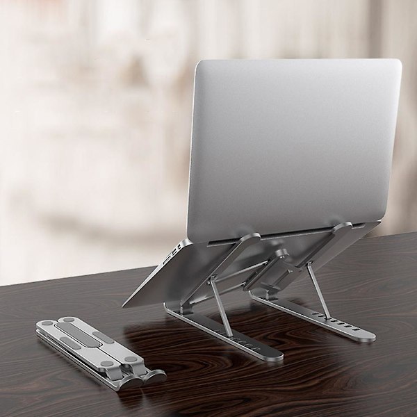 Foldbar Justerbar Vinkel Laptop Stand Bærbar Aluminium Legering Desktop Notebook Holder Skridsikker Tablet Kølestativ