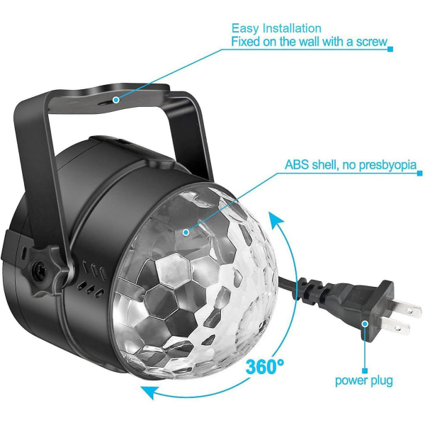 Led Sound Activated Party Lights With Remote Control Dj Lighting Disco Ball Strobe Club Lamp 7 Modes Stage Par Light Magic Mini Led Stage Lights