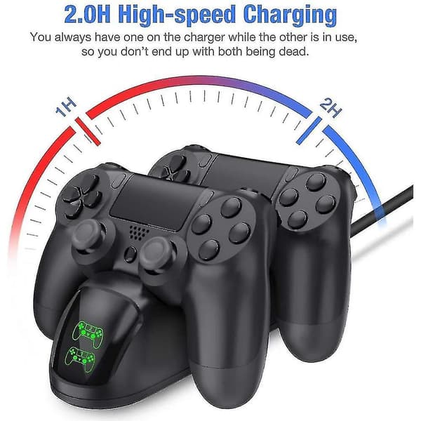 PS4-kontrollerlader for PS4 / PS4 Slim / PS4 Pro