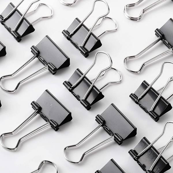 Papirclips, Små Papirclips, 50 Stk, 19 mm, Sort, Små Clips, Papirclips, Papirclips Lille Størrelse, Små Papirclips, Kontorclips