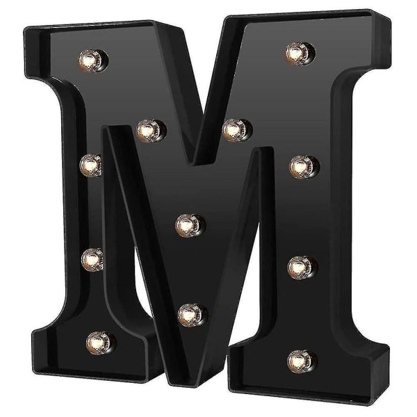 Nydesignet LED Bogstav Lys 26 Alfabet Sorte Dekorative Marquee Lamper Til Bryllupsfest M