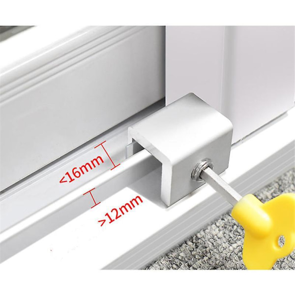 Vinduslåsstopper skyvevindu aluminiumslegering sikkerhetslås barnesikring dør og vindu tyverisikring A