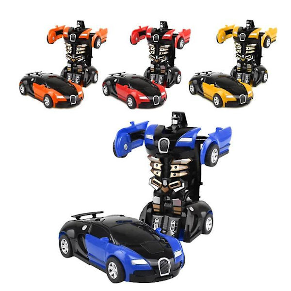 Ett-trykks Transformasjonsbil Leker Automatisk Transformerende Robot Red