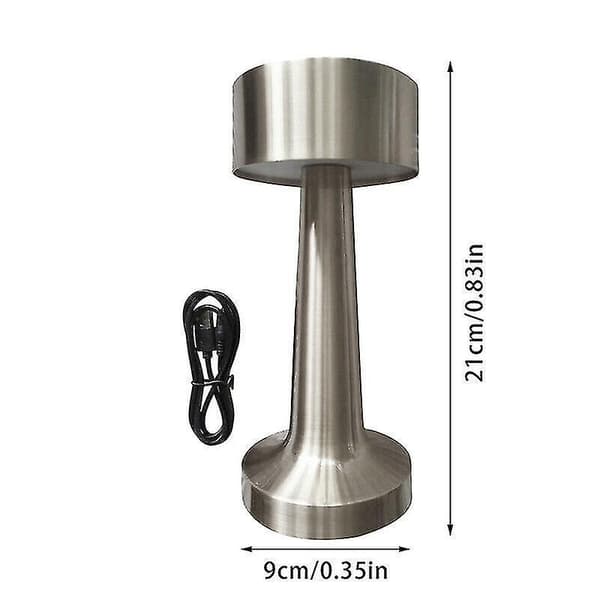 Rechargeable Led Table Lamp Touch Sensor Desk Light Bedroom Restaurant Bar Decor Bronze Dumbbell