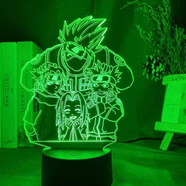3D Nattlys Illusjon LED Dekorlamper Lys USB Anime Naruto Uzumaki Barn LED Nattlys Team