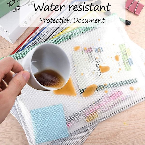 21pcs Document Bag A5 Zipper Wallet Bags Plastic Mesh Document Folders