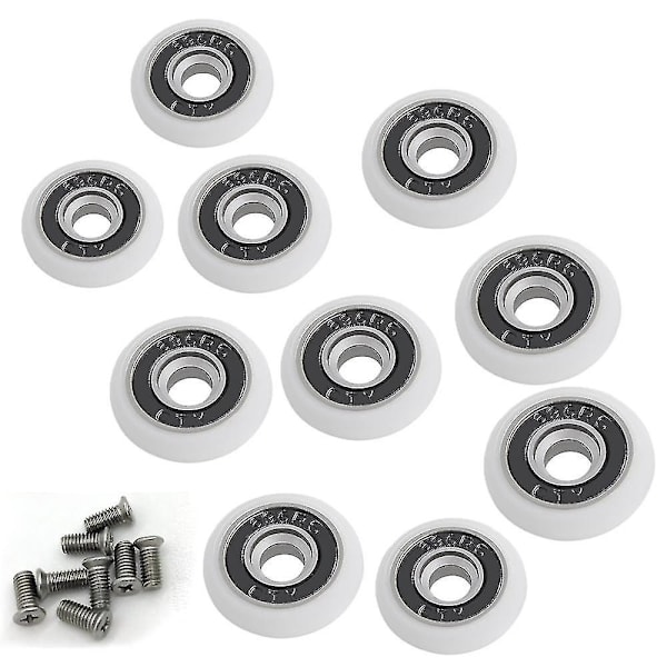 Sett med 8 erstatningshjul for 19mm diameter dusjdør