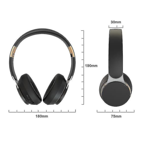 Langattomat Bluetooth-kuulokkeet Over Ear -stereokuulokemikrofoni BLACK