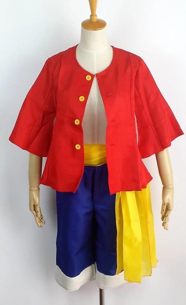 Anime One Piece Monkey D. Luffy Cosplay Kostume Hat Med Sko Komplet Sæt L