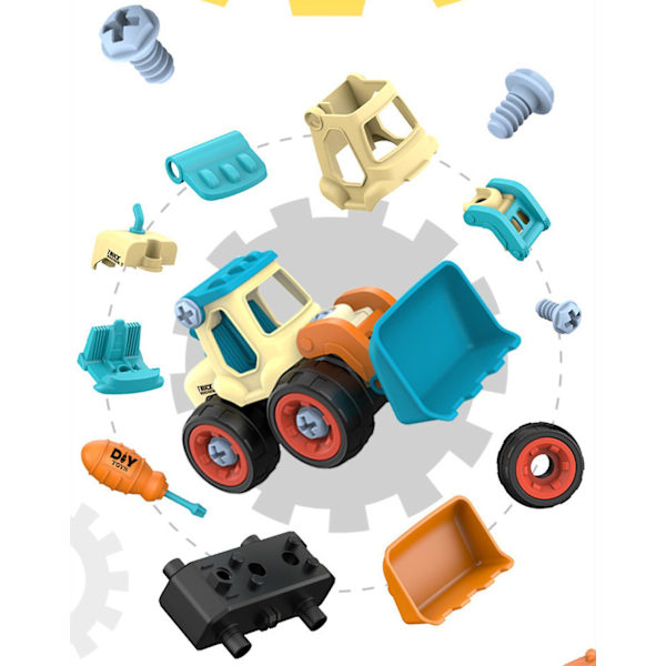 Nut Disassembly, Loading And Unloading, Construction Truck, Excavator, Bulldozer,educational Toy Car Model