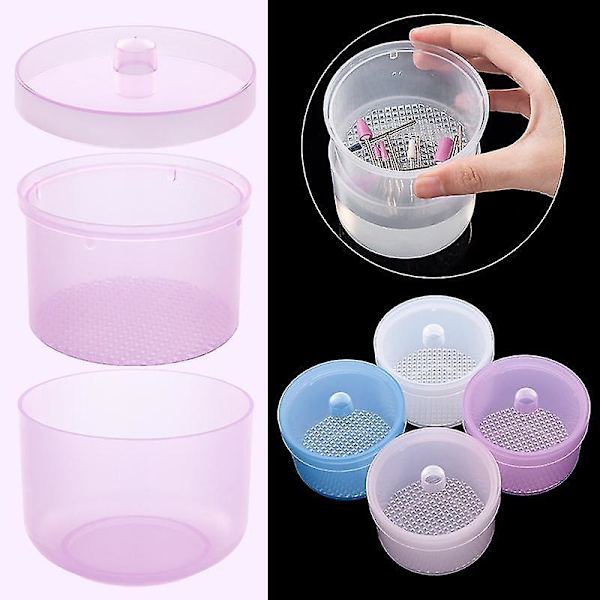 Nail Art Drill Bits Grinding Head Sterilizer Disinfection Box Manicure Storage Case Clippe
