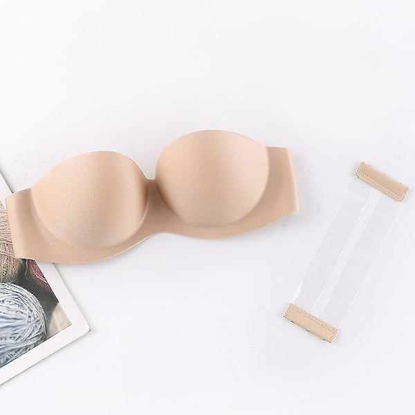 Strapless Bra Push Up Sponge Brassiere With Chargeable Back Strap Non-trace For Pink C