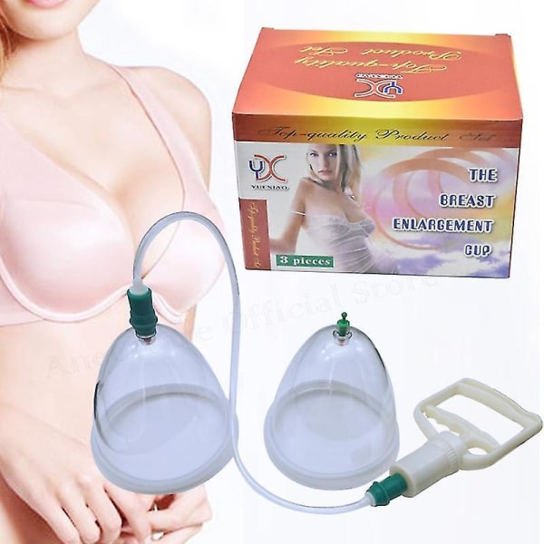 Yh-breast Enhancement Dual Suction Cups Female Breast Enhancer Bra Bigger Size Enlargement Enhancement Pumps Enlarge Chest Massage