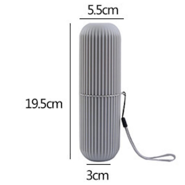 2pcs Portable Toothbrush Kits Case Toothpaste Cup Holder Protect Storage Box Travel Grey