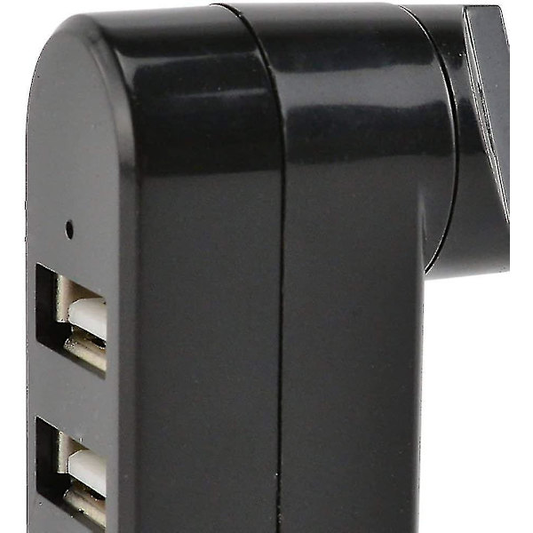 Compact Size High Speed Usb 2.0 Hub Black Mini Usb 3 Port Rotate Splitter