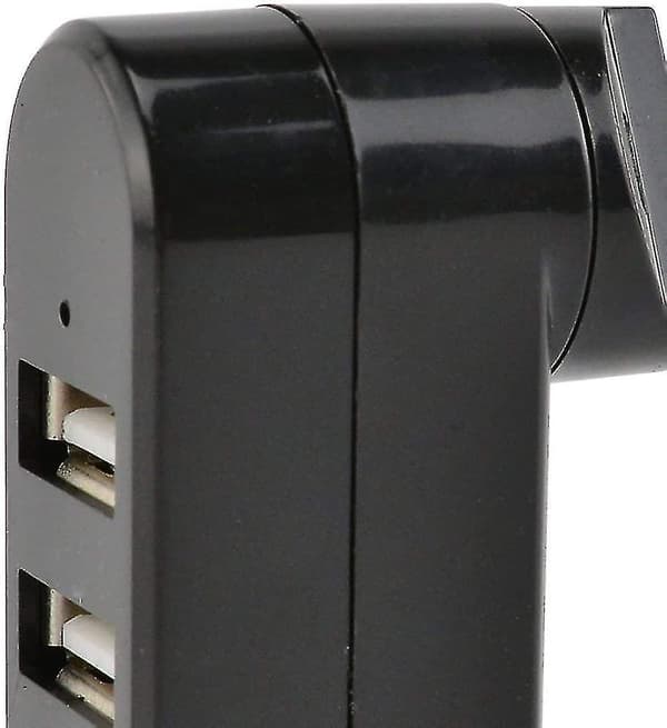 Kompakt Størrelse Højhastigheds Usb 2.0 Hub Sort Mini Usb 3 Ports Roterer Splitter