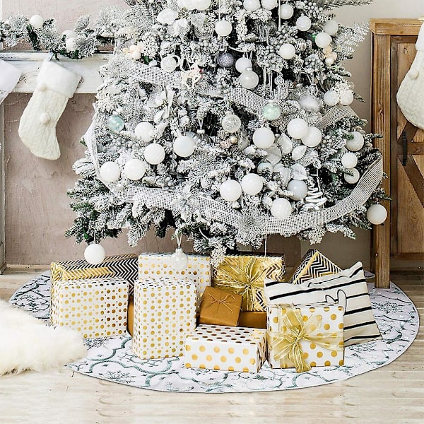 Snefnug Juletræstæppe - 120 cm White