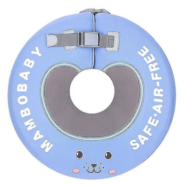 Summer Non-inflatable Cute Infant Swim Trainer Baby Neck Swimming Ring Floating Blue M