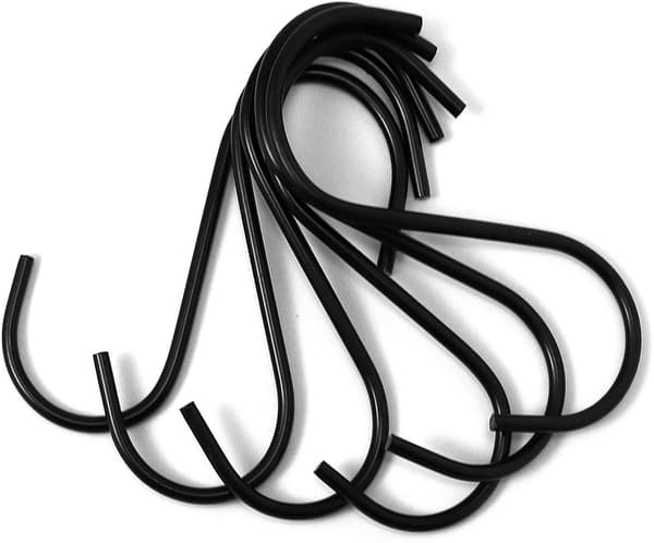 12-pack S-hooks For Hanging, Anti-slip Rubber Coated S-hooks
