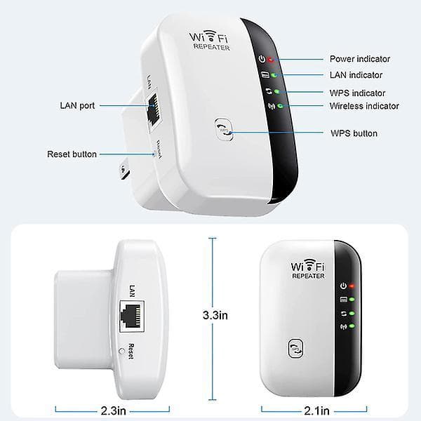 Wifi Extender Signal Booster Op Til 2640sq.ft Den Nyeste Generation, Trådløs Internet Repeater US Plug